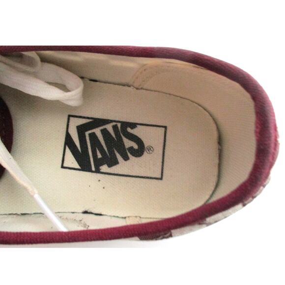 Van's Unisex Red & White Checked Canvas Lace Shoes Women's 6.5 & Men's 5 - Picture 7 of 10